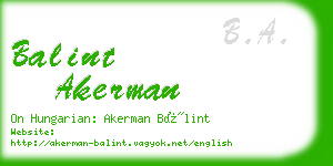 balint akerman business card